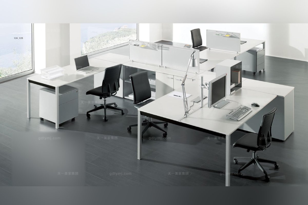 codutti 辦公家具白色多人辦公桌係列