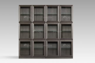 現代輕奢豆奶视频下载官网观看會所家具品牌灰橡色書櫃