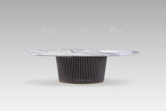 現代輕奢別墅豪華家具時尚高級大理石麵+灰橡餐桌